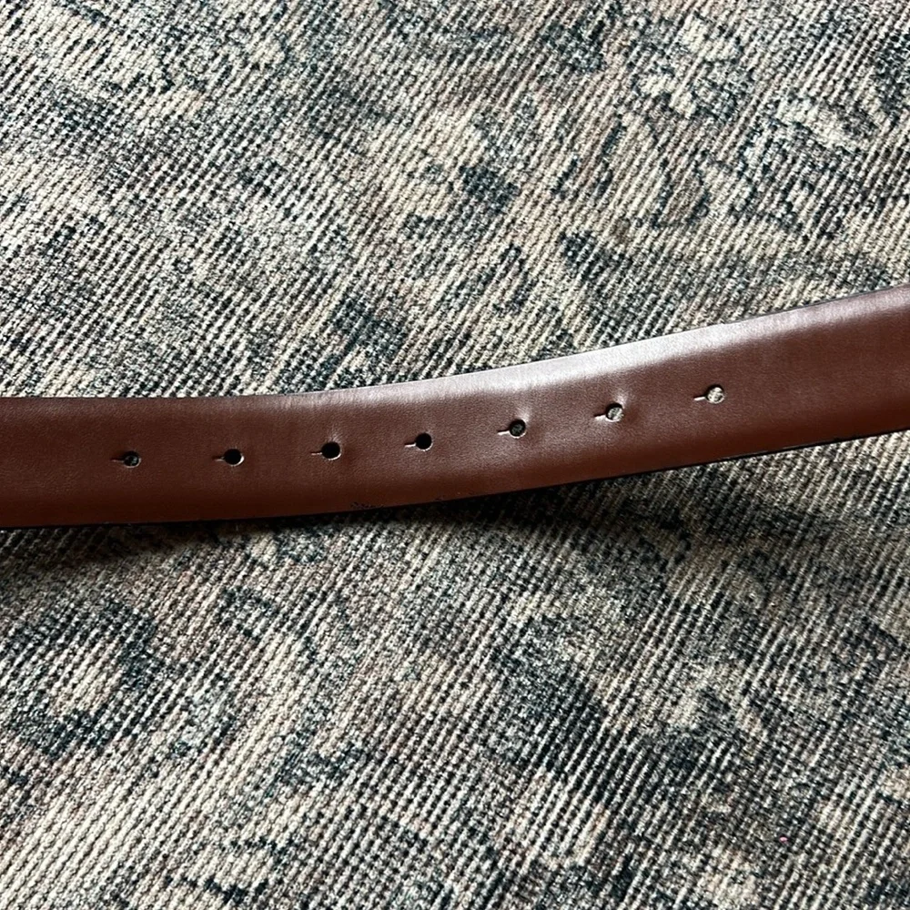 Reversible‎ Leather Belt with Silver Buckle